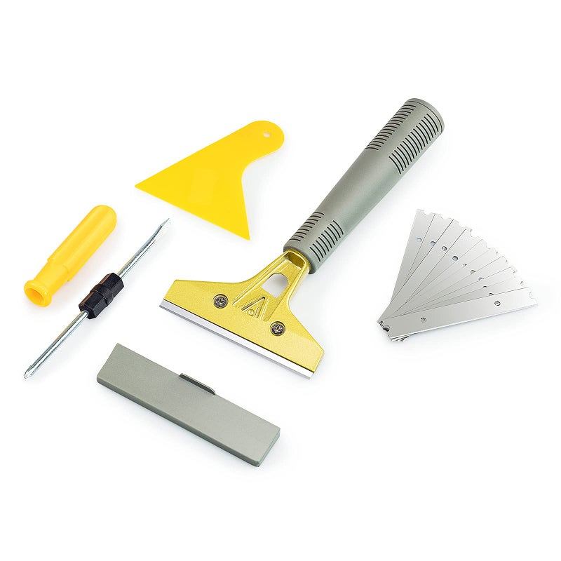 LDS Industry 4" Wide Extendable Razor Blade Sticker/Paint Scraper Remover for Window Glass Windshield Tile Granite Wall Cleaning Hand Tool, Gum Cleaning, Stove Cleaner, SCRP-A - Image 1